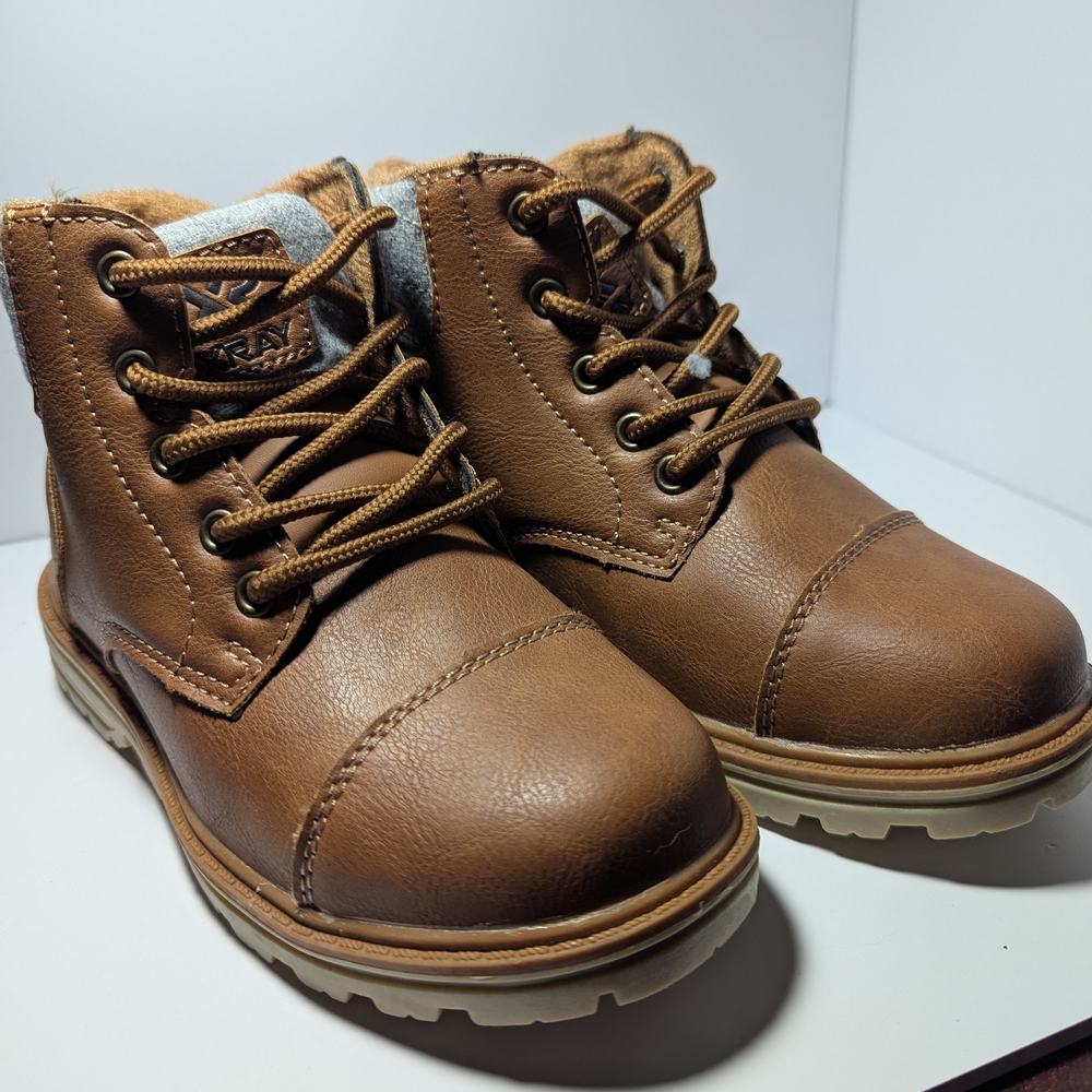 X-ray Cozy Brown Kids Boots with Faux Fur Lining